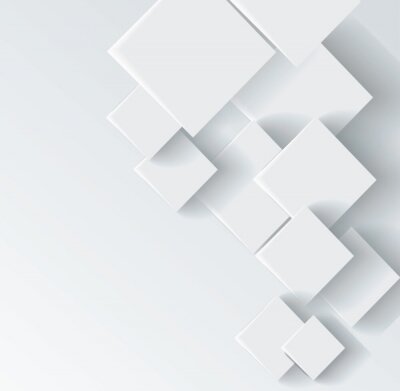 Papier peint  Carrés blancs créant une composition 3D