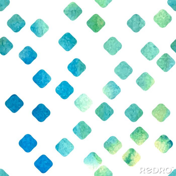 Papier peint  Carrés bleu et vert