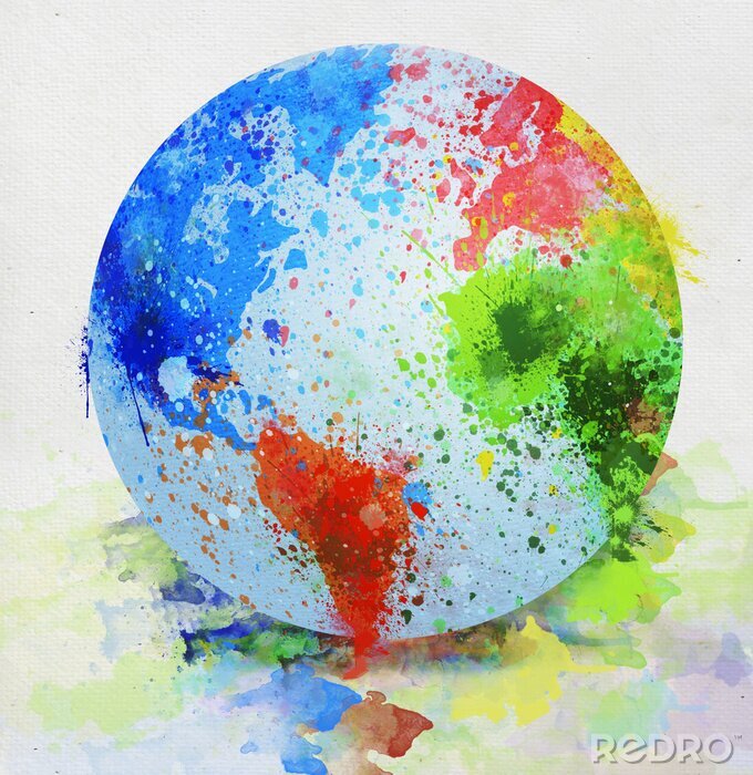 Papier peint  Carte abstraite du monde sur un globe
