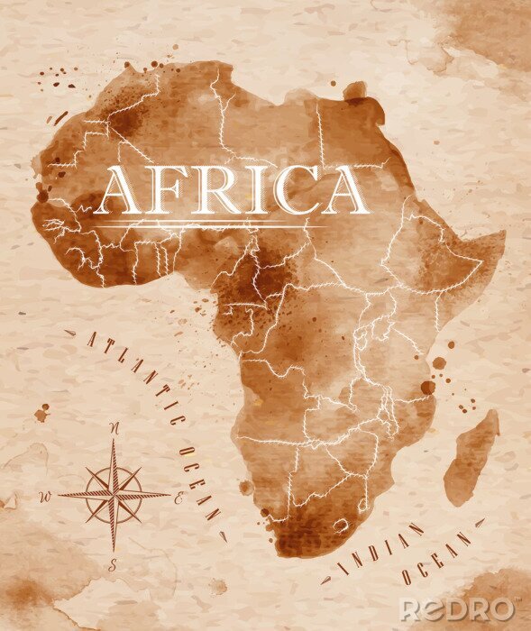 Papier peint  Carte Afrique rétro