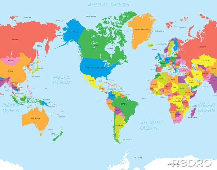 Papier peint  Carte américaine monde