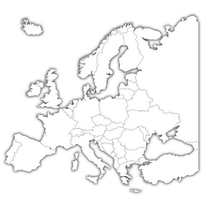 Papier peint  Carte blanche de l'Europe