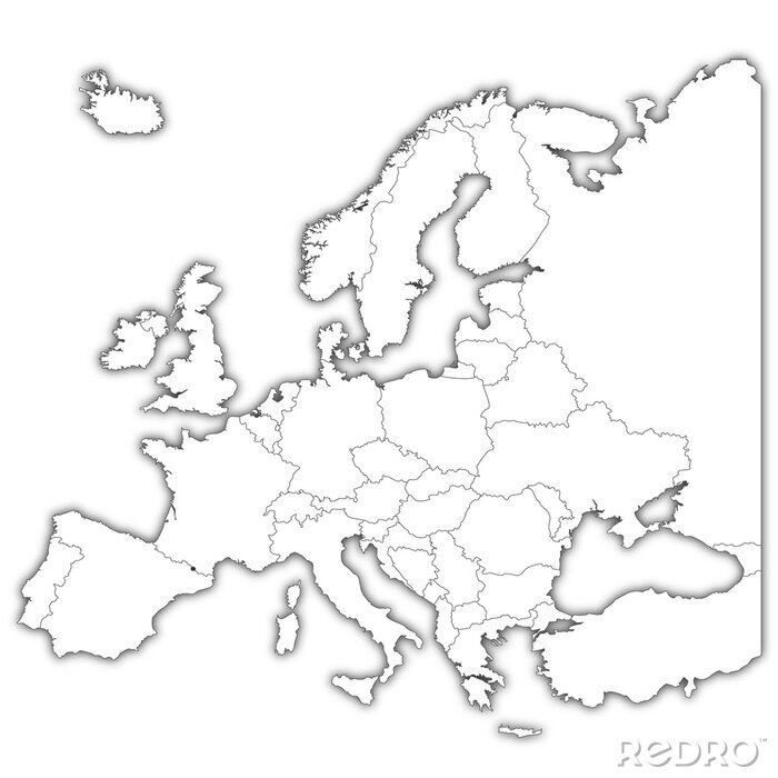 Papier peint  Carte blanche de l'Europe