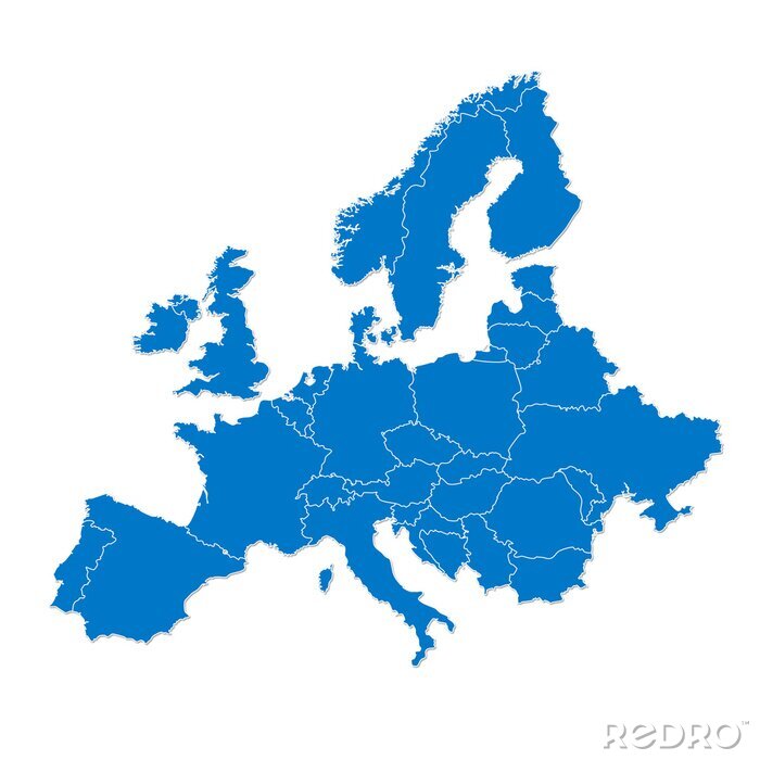 Papier peint  Carte bleue de l'Europe