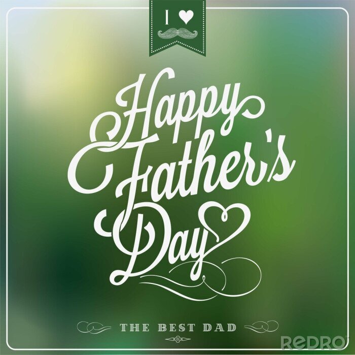 Papier peint  Carte de fête des pères typographique