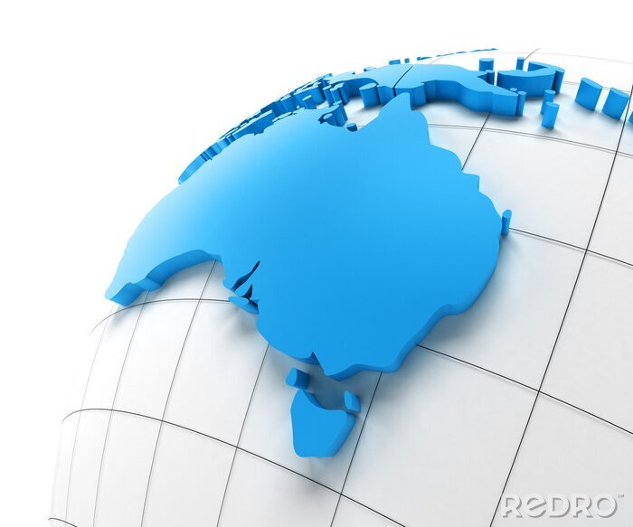Papier peint  Carte de l'Australie sur un globe terrestre