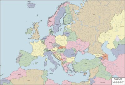 Papier peint  Carte de l'Europe