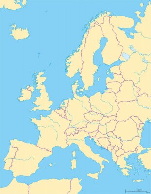 Carte de l'Europe politique et de la région