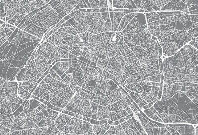 Carte de ville vecteur urbain de Paris, France