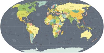 Papier peint  carte du monde "5 calques Propres"