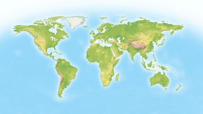 Papier peint  Carte du monde à l'horizon