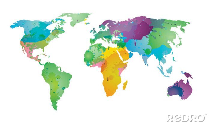 Papier peint  Carte du monde aquarelle EPS 10 Vector