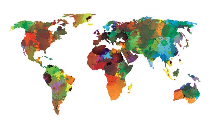 Papier peint  Carte du monde aquarelle EPS 10 Vector