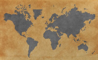 Papier peint  Carte du monde avec le vieux fond de papier
