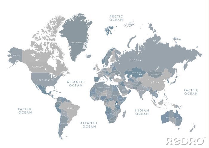 Papier peint  Carte du monde avec les pays
