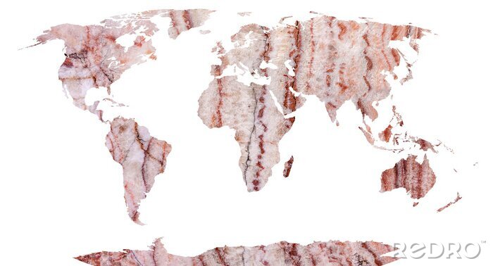 Papier peint  Carte du monde, continents en pierre de fond.