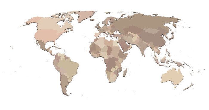 Papier peint  Carte du monde de fichier isolé de vecteur Contients EPS8