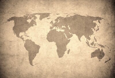 Carte du monde en couleur sépia