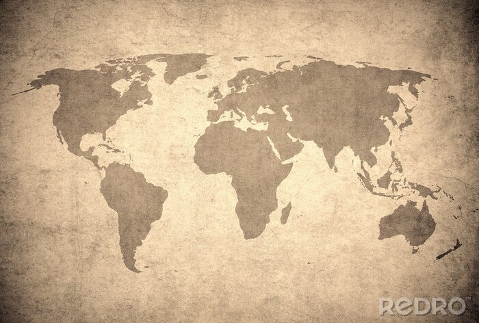 Papier peint  Carte du monde en couleur sépia