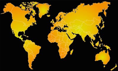 Carte du monde en or