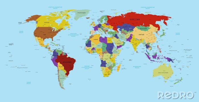 Papier peint  carte du monde en russe