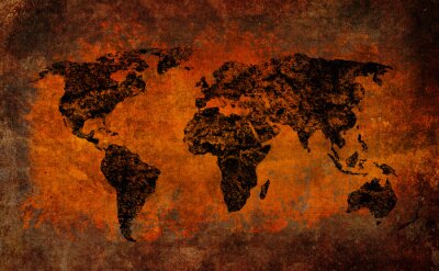 Papier peint  Carte du monde grunge dans un style vintage