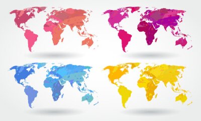 Papier peint  Carte du monde icônes