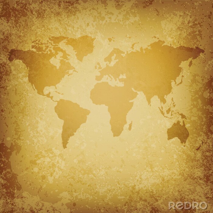 Papier peint  Carte du monde jaune