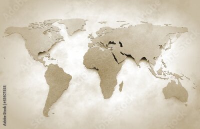 Papier peint  carte du monde millésime