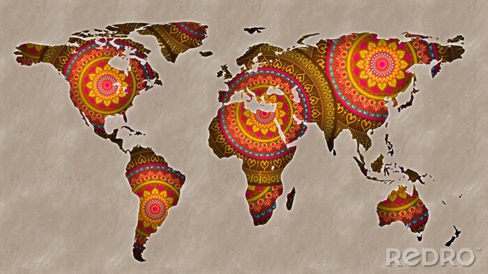 Papier peint  Carte du monde orientale