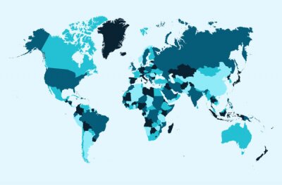 Carte du monde, pays bleu illustration fichier vectoriel EPS10.