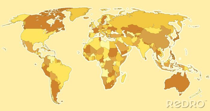 Papier peint  Carte du monde pays brunes