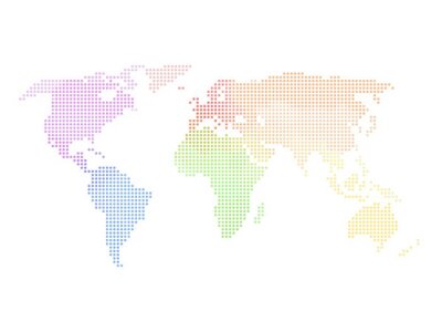 Papier peint  Carte du monde pointillée
