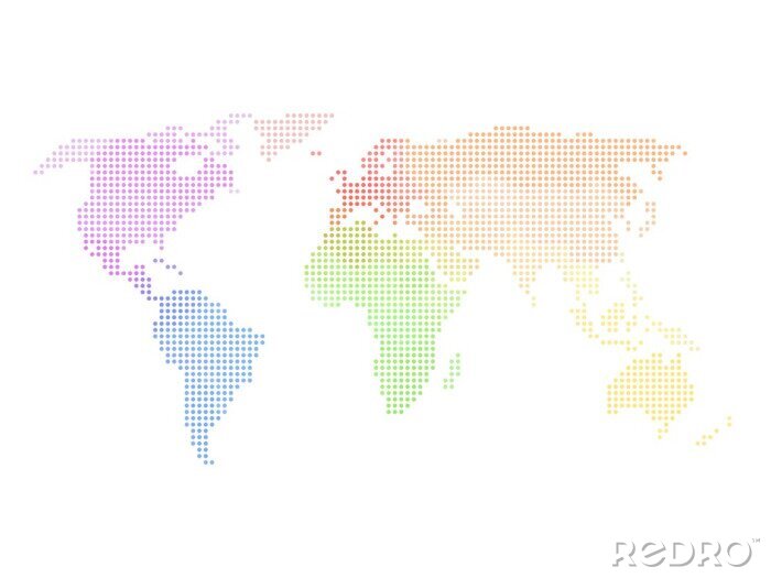 Papier peint  Carte du monde pointillée