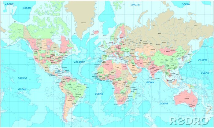 Papier peint  Carte du monde politique