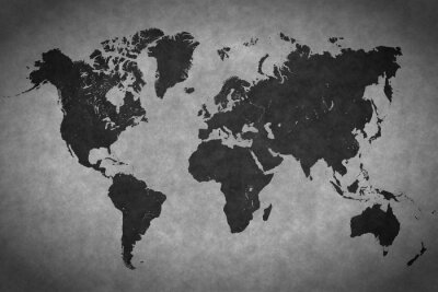 Carte du monde sur un fond de béton gris