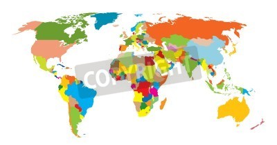 Papier peint  Carte du monde. Vecteur