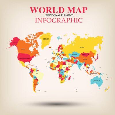 Papier peint  Carte du monde vecteur infographique.