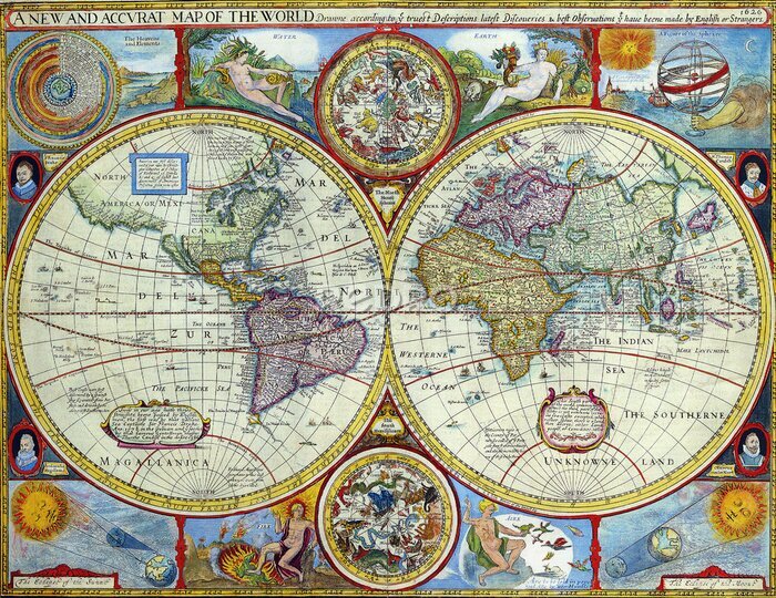 Papier peint  Carte en couleurs de 1646