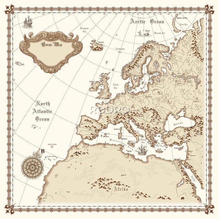 Papier peint  Carte Europe vector