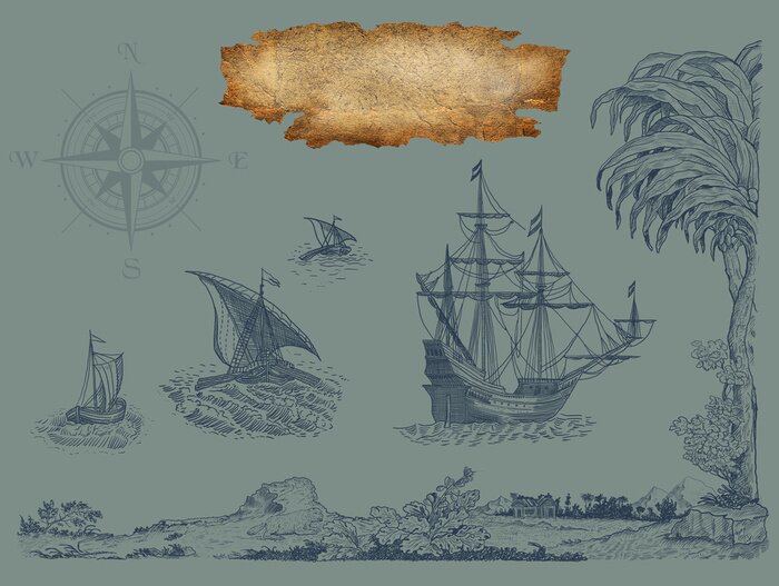 Papier peint  Carte pirate