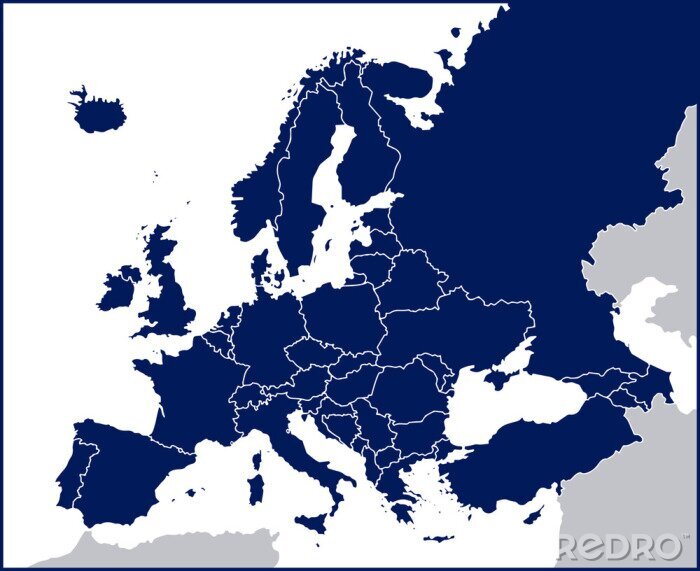 Papier peint  Carte politique de l'Europe