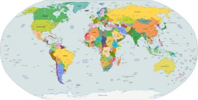 Papier peint  Carte politique globale du monde, vecteur