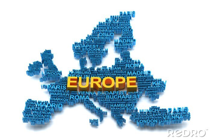 Papier peint  Carte typographique de l'Europe