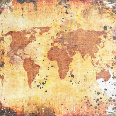 Papier peint  carte vintage du monde