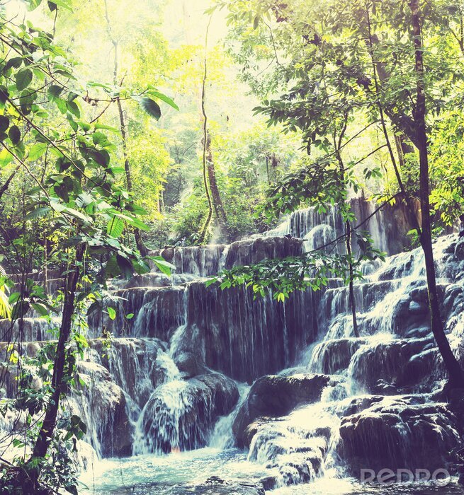 Papier peint  Cascade dans un style rétro