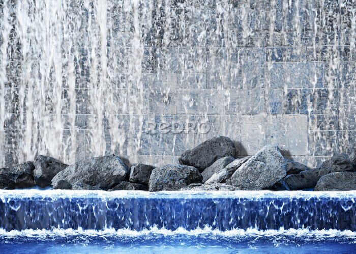 Papier peint  Cascade et pierres