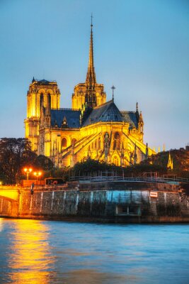 Papier peint  Cathédrale illuminée à Paris