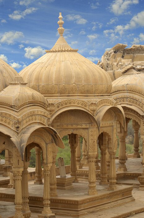 Papier peint  Cenotaphes dans Le désert du Thar - Du Jaisalmer - Inde
