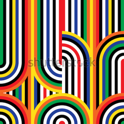 Papier peint  Cercles géométriques fendus avec rayures